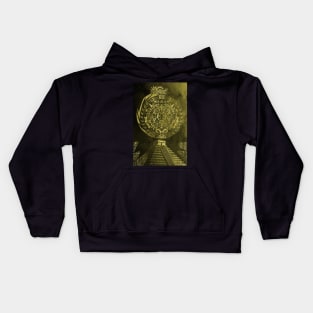 the mexican pyramids in teotihuacan dragon aztec calendar Kids Hoodie